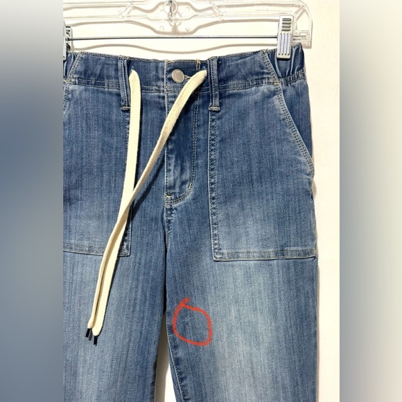 Judy Blue High Rise Boyfriend Jogger Jeans Size 0/24 Blue Drawstring Waist - Picture 6 of 16